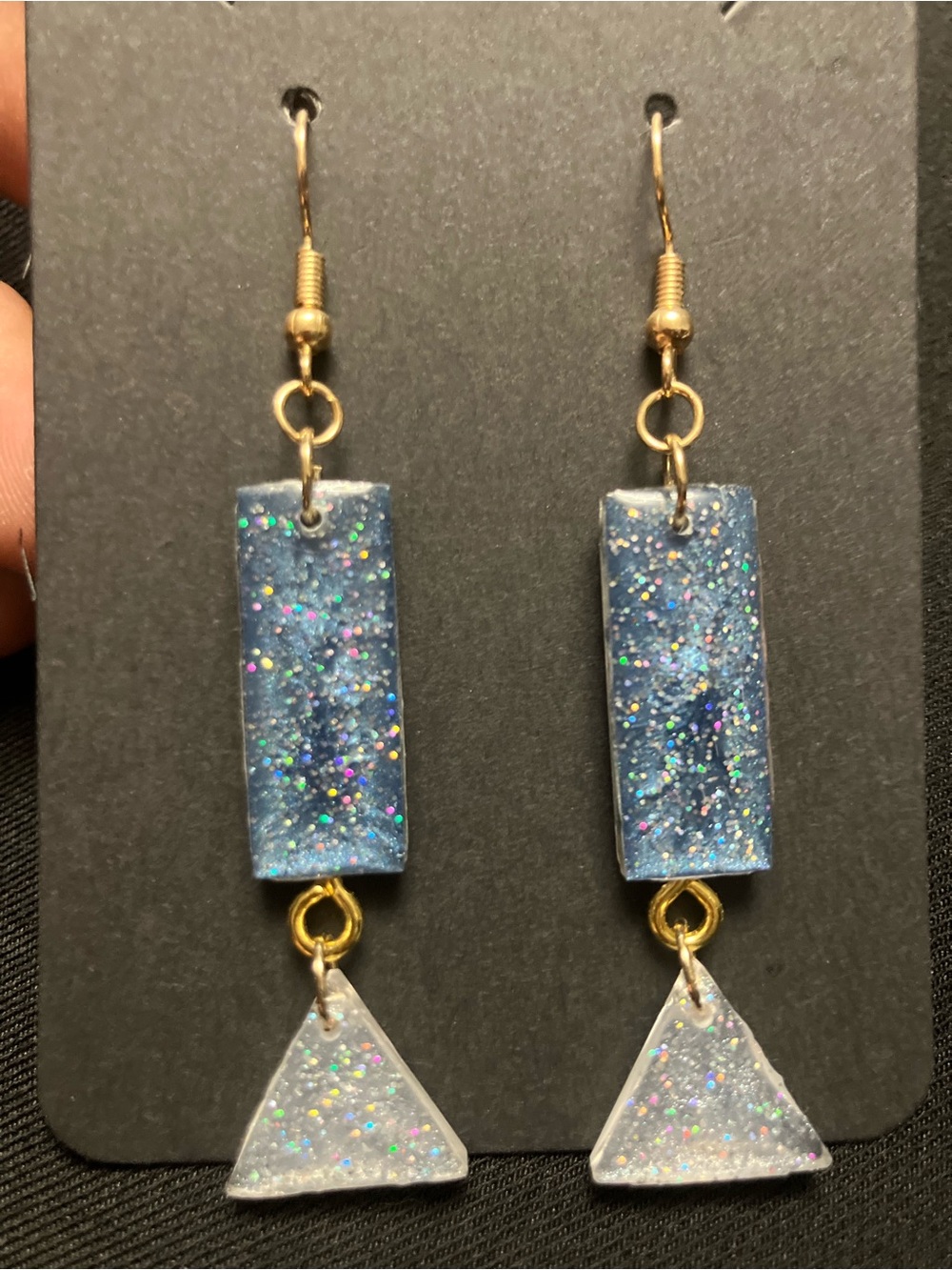 Stardust Prism Drops / handmade resin jewelry /
